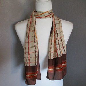 Autumn tone plaid oblong scarf